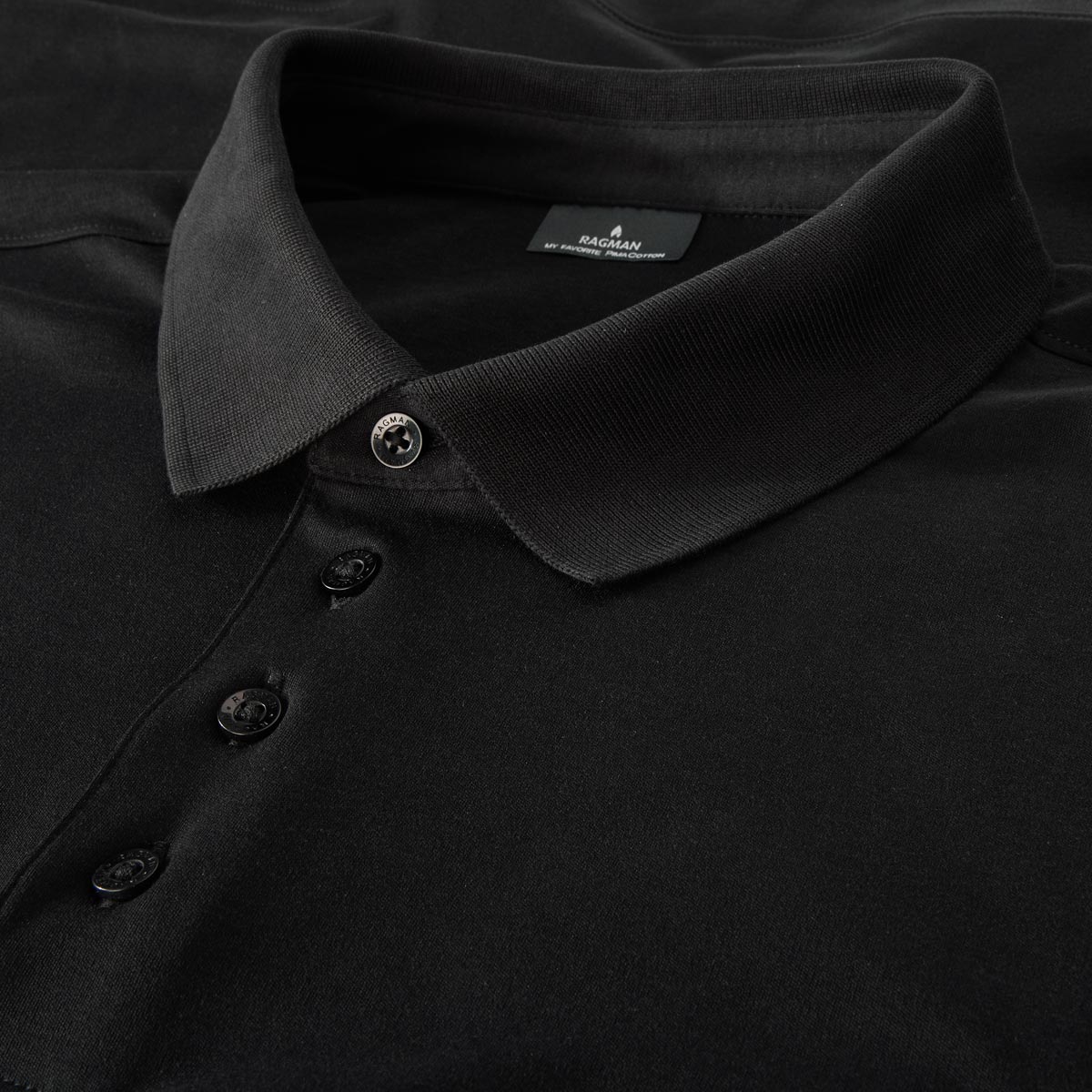 RAGMAN Poloshirt aus Pima-Baumwolle schwarz
