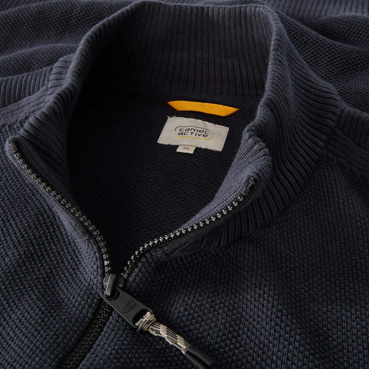 camel active Strickjacke mit Struktur dunkelblau