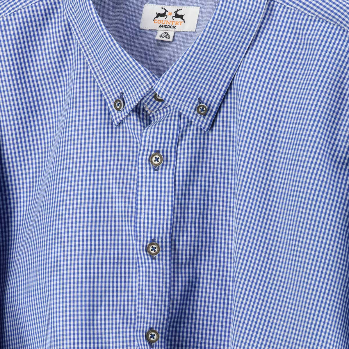 Maddox Kariertes Trachtenhemd blau/weiß