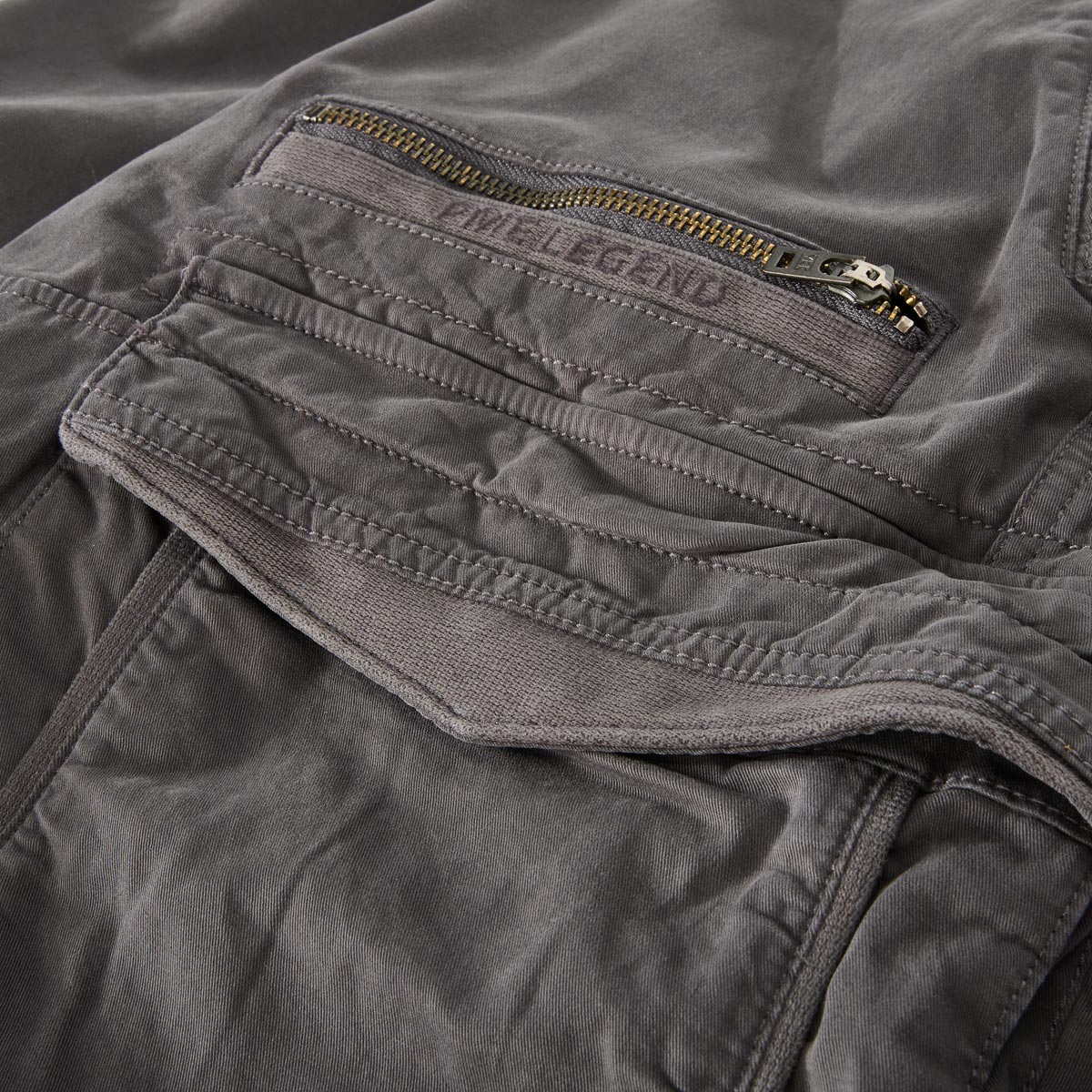 PME LEGEND Stretch-Cargo-Hose "Nordtrop", Regular Fit dunkelgrau