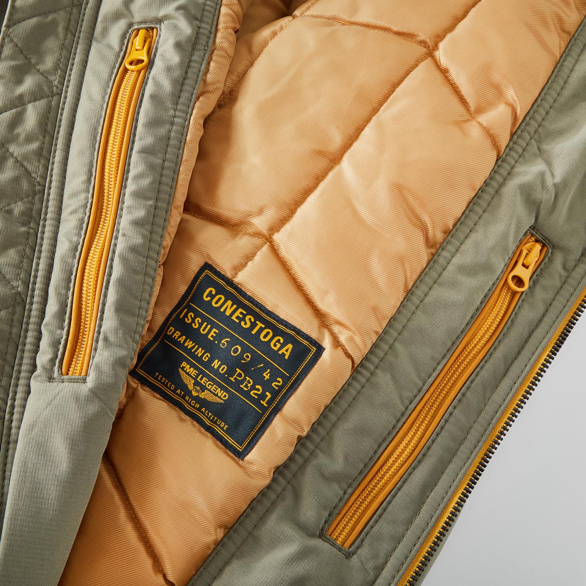 PME LEGEND Mittellange Jacke mit abnehmbarer Kapuze oliv