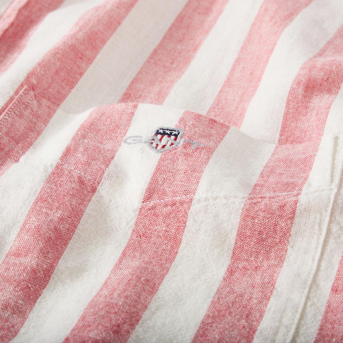 Gant Freizeithemd mit Leinen rot/weiß