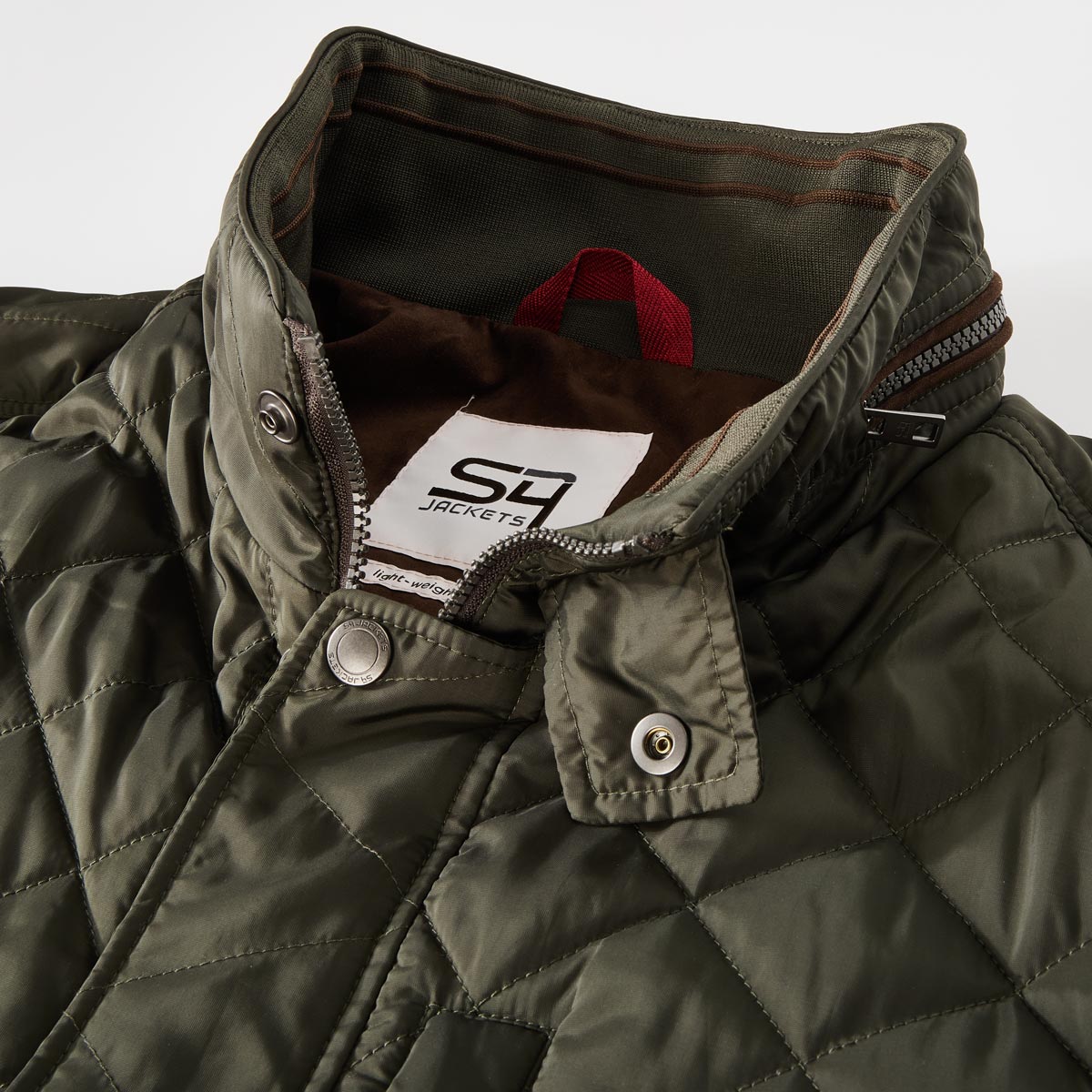 S4 Jackets Steppjacke mit Kontrastdetails, wasserabweisend grün