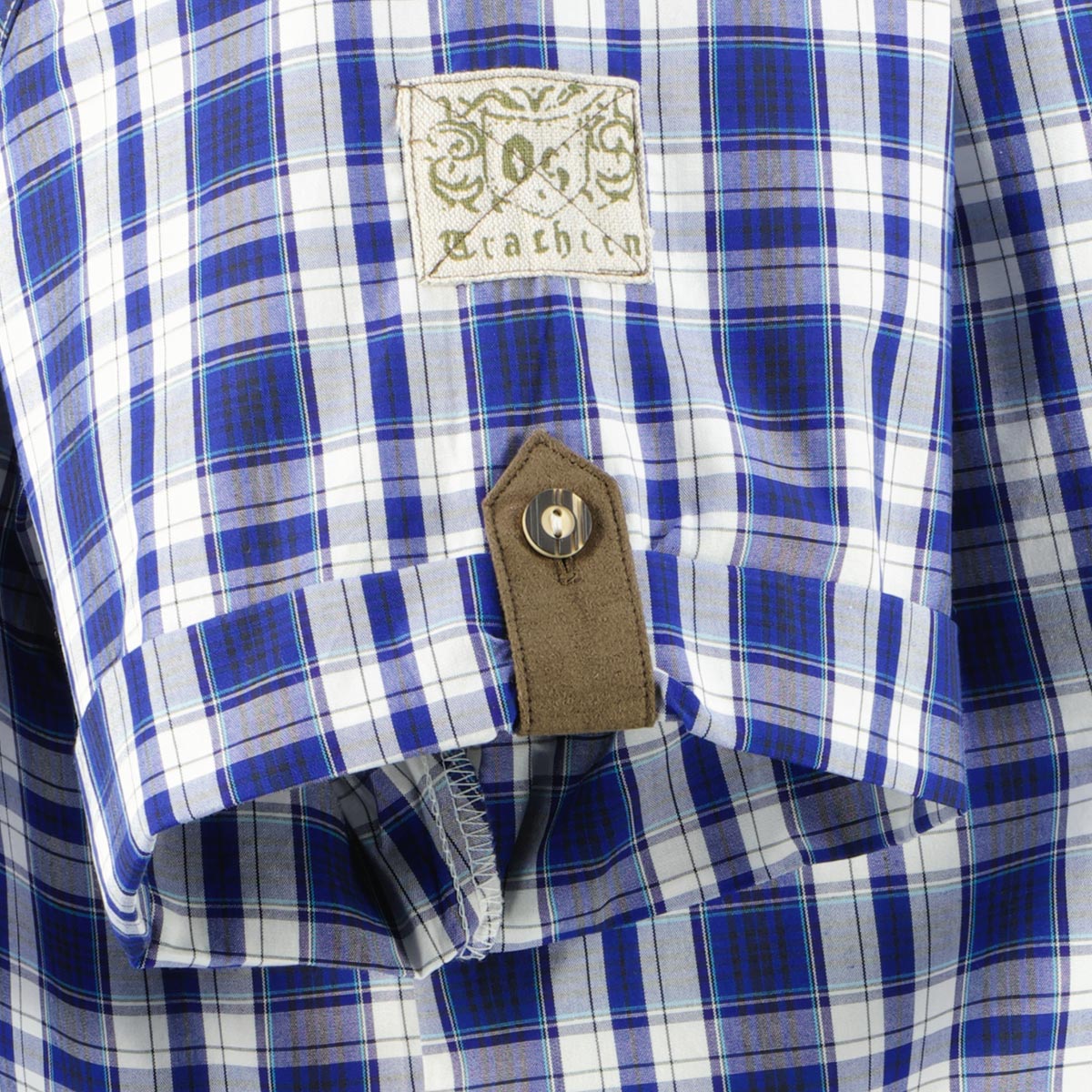 Orbis Trachtenhemd mit Krempelärmeln blau