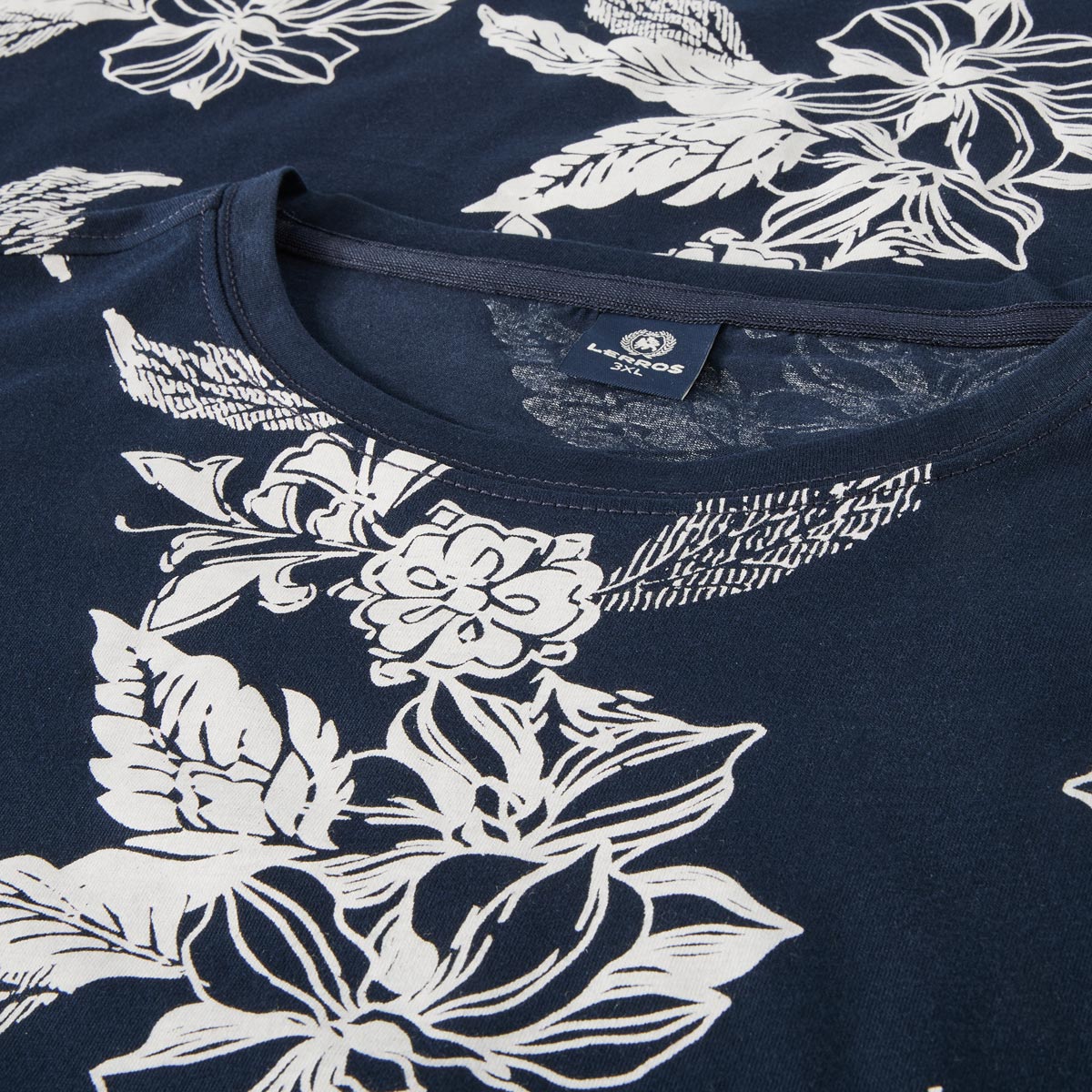 Lerros T-Shirt mit Allover-Muster blau