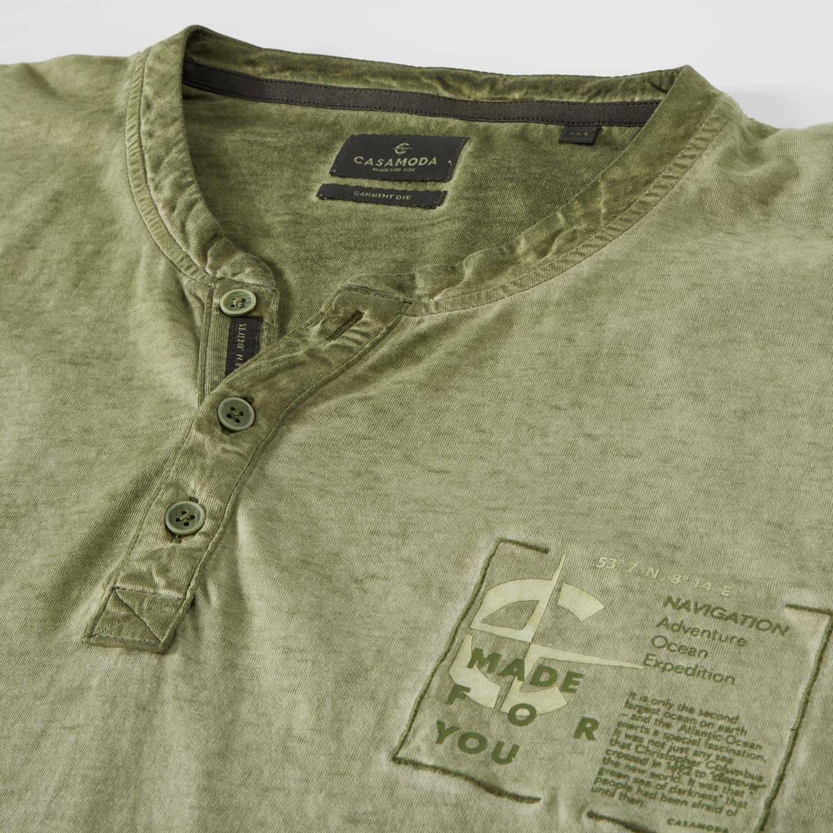 CASA MODA T-Shirt mit Serafinokragen grün