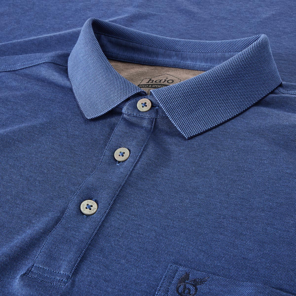 Hajo Poloshirt "Soft Knit", hautsympathisch blau