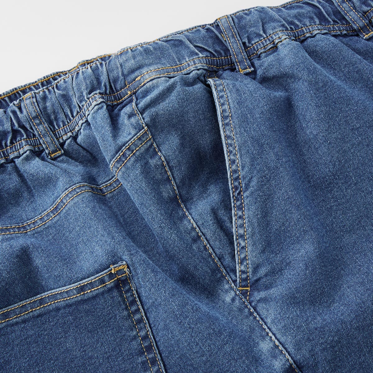 ADAMO Schlupfjeans mit Dehnbund, Regular Fit mittelblau