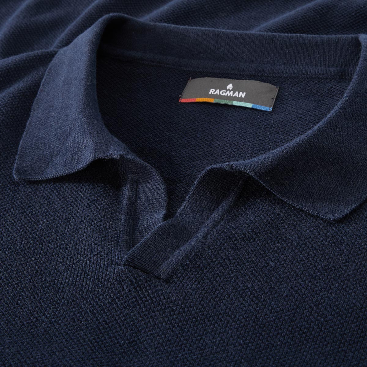 RAGMAN Strick-Poloshirt marine