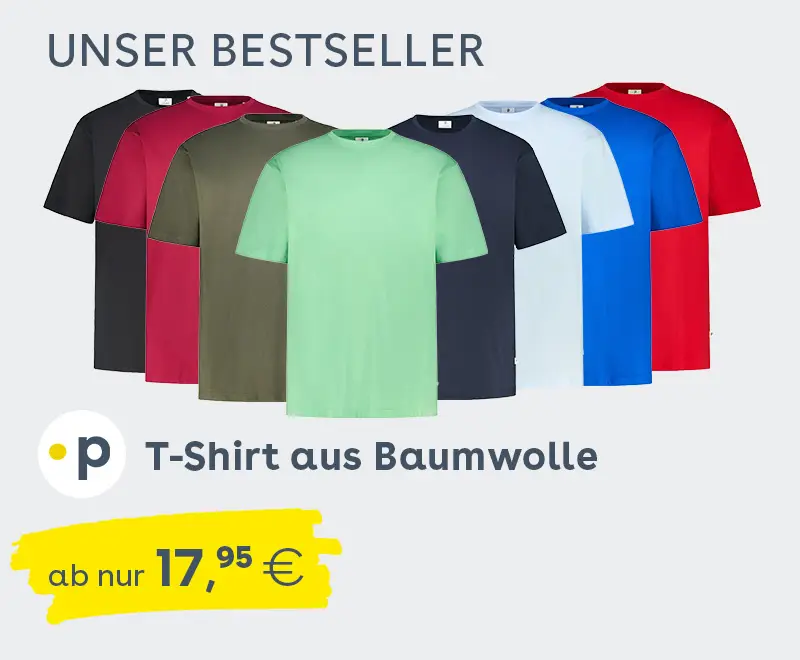 T-Shirts aus Baumwolle für Herren in großen Größen, farbstark als Pfundskerl Bestseller ab 17,95 €