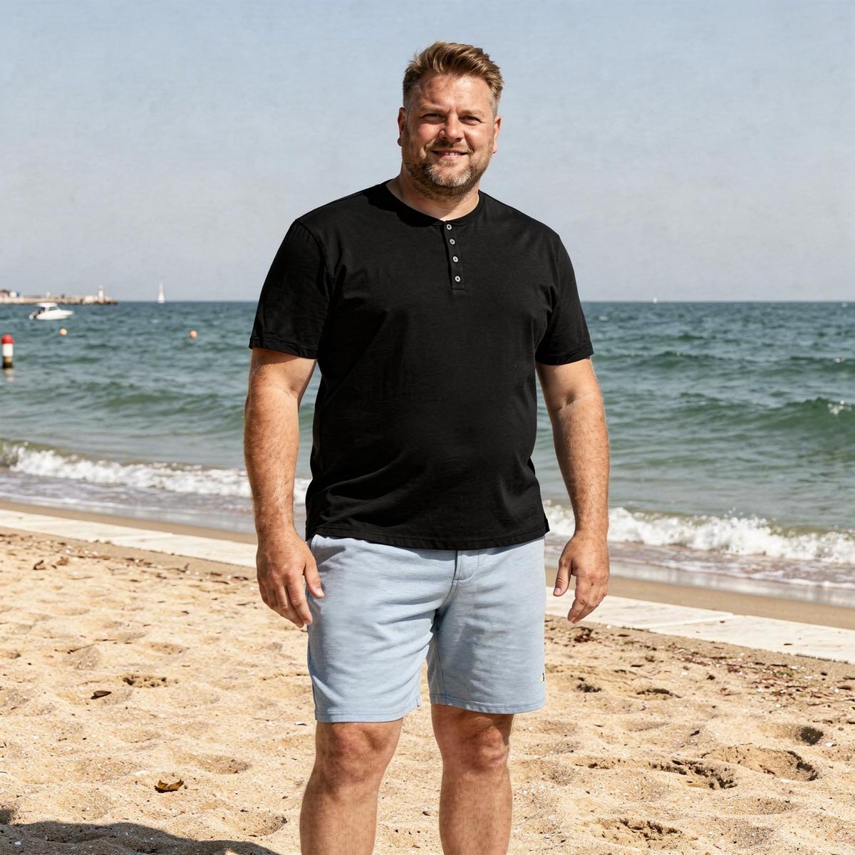 Pfundskerl Doppelpack Shirt mit Serafinokragen schwarz