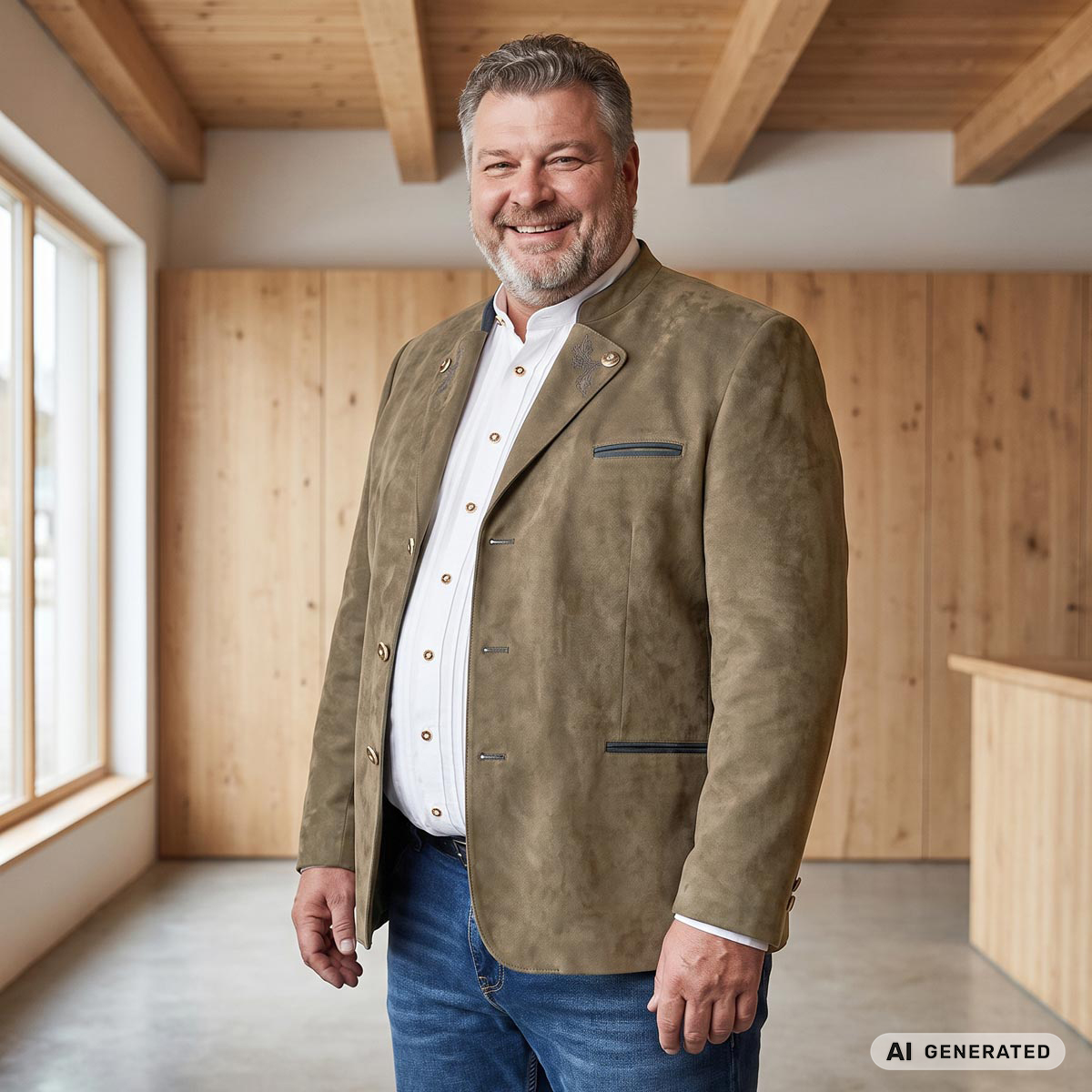 Weis Trachtensakko in Velours-Optik braun