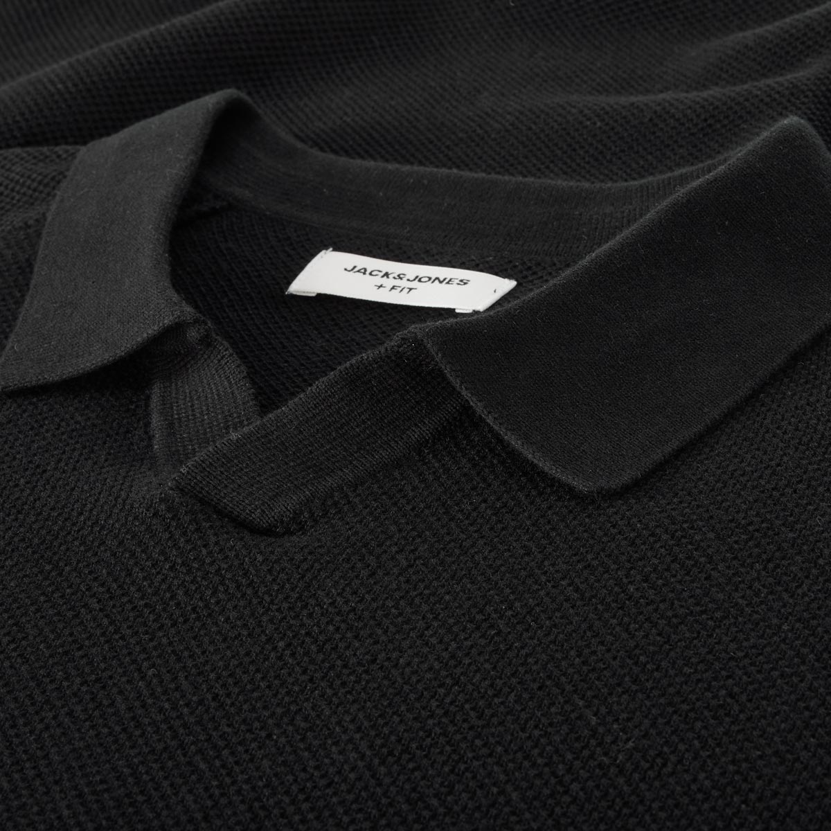 Jack&Jones Strick-Poloshirt schwarz