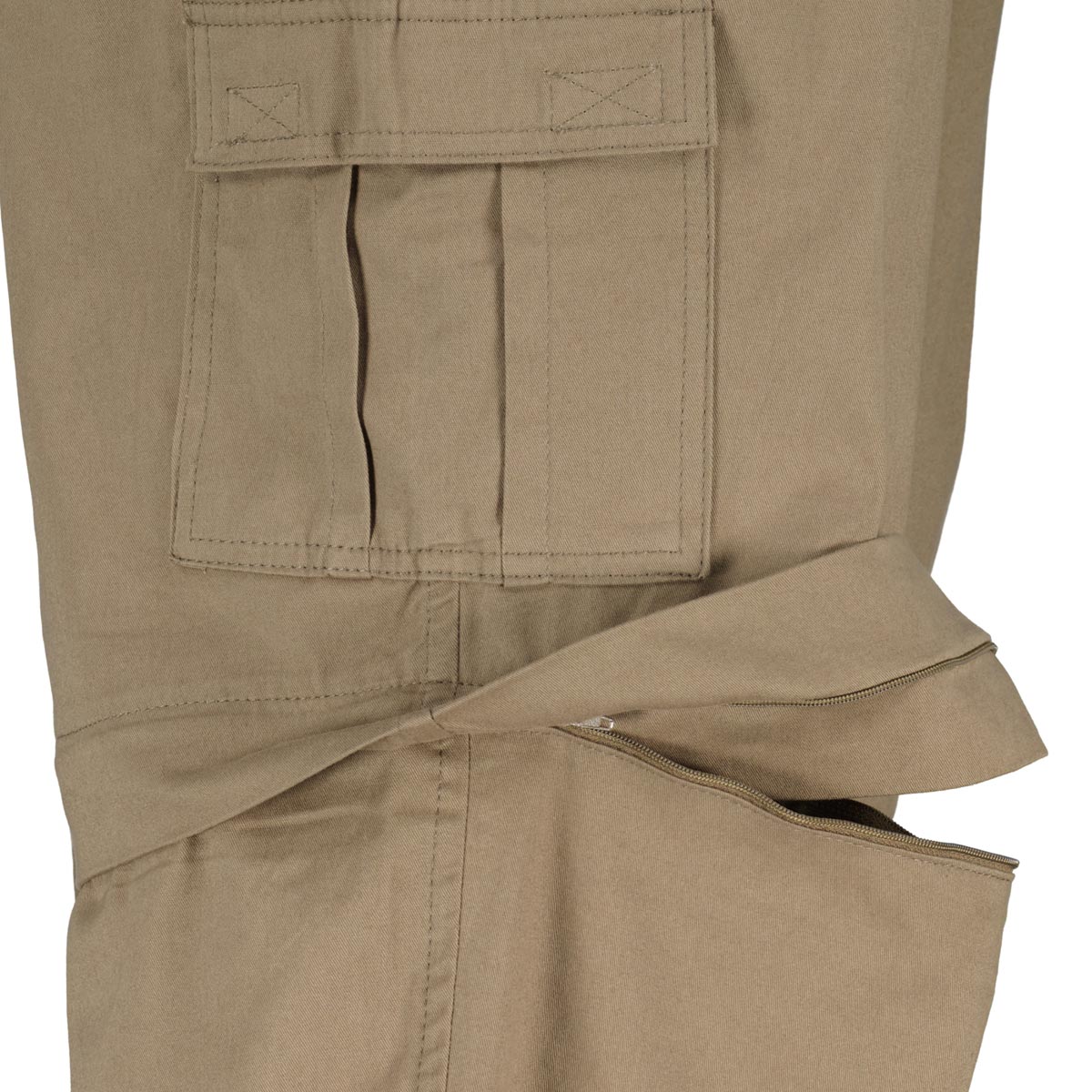 Abraxas Zipp-off Hose mit Gummibund khaki