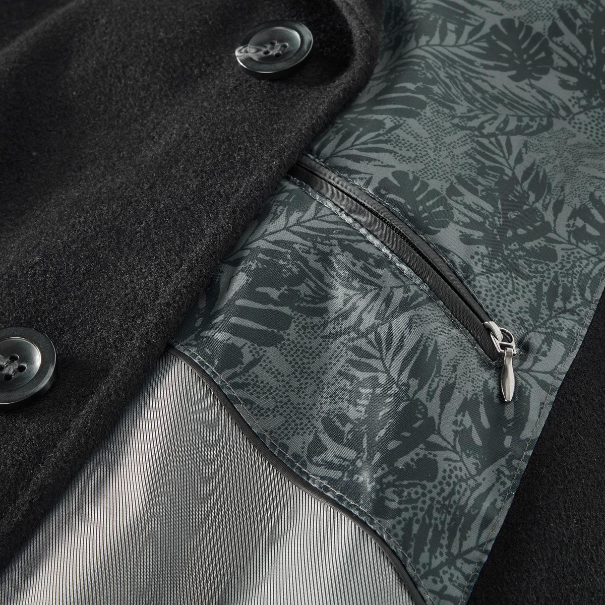 Weis Kurzmantel aus Wollmischung schwarz