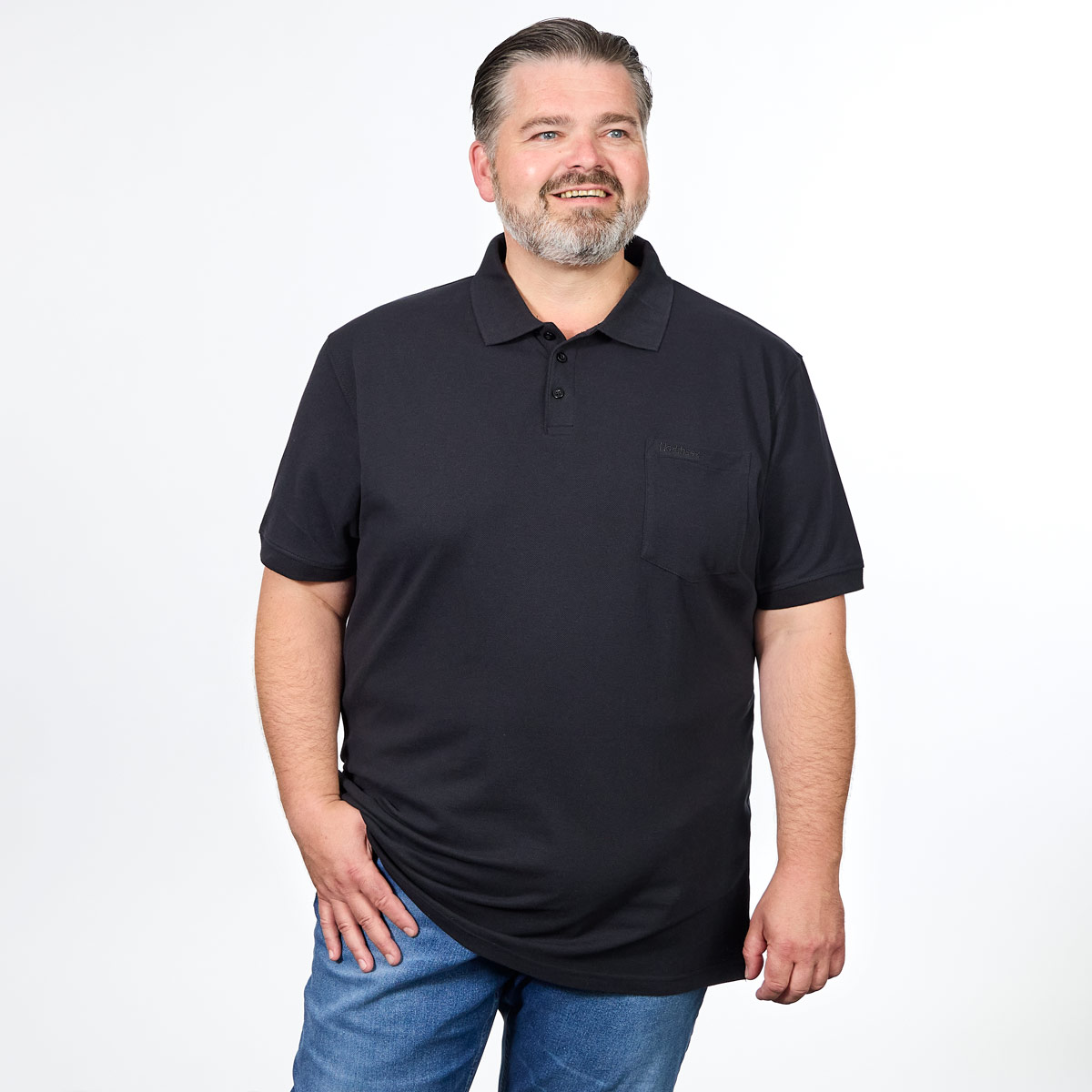 North Poloshirt aus Baumwoll-Piqué schwarz