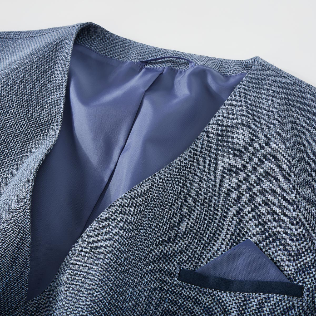 Weis Sakkoweste mit Leinen blau