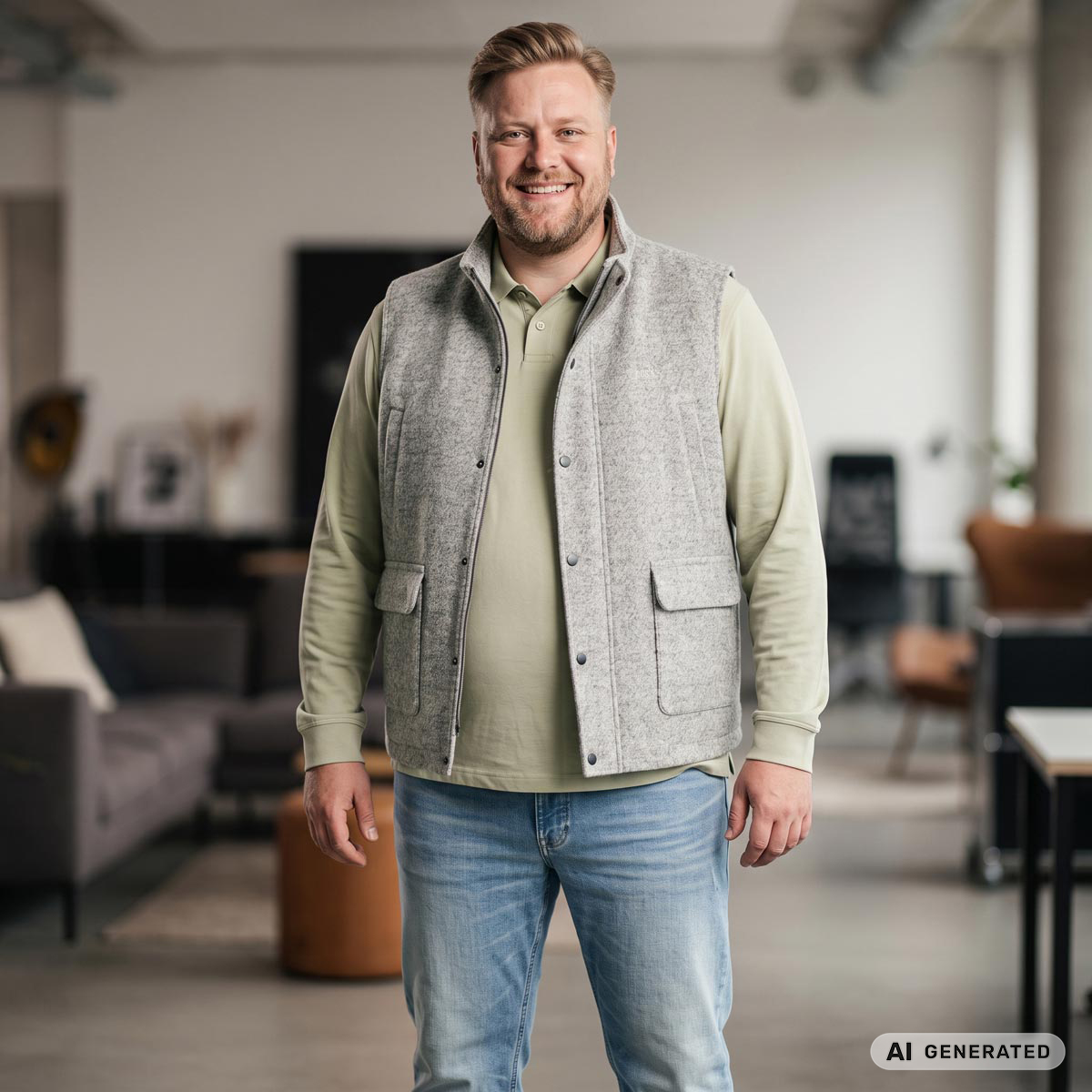 Weis Weste aus Wollmix grau