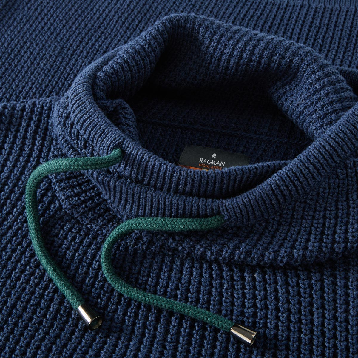 RAGMAN Grobstrickpullover aus Baumwolle dunkelblau