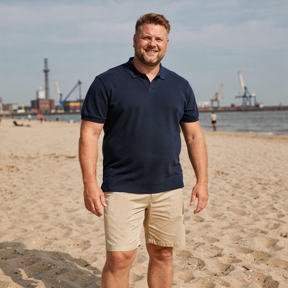 RAGMAN Strick-Poloshirt marine