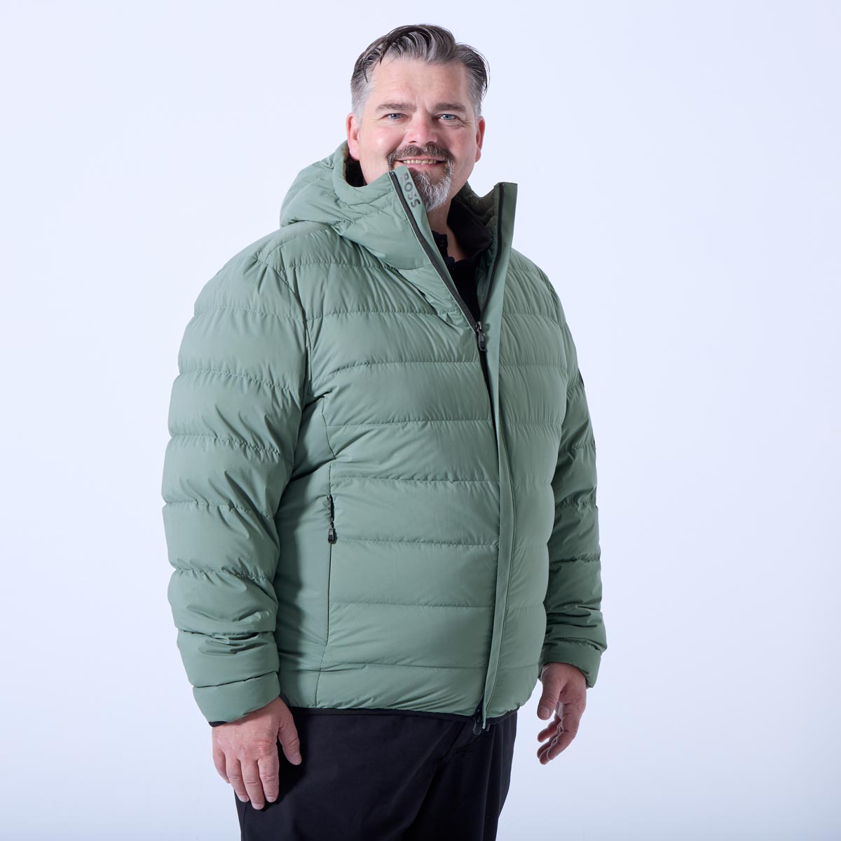 BOSS Steppjacke mit Stretch, wasserabweisend dunkelgrün
