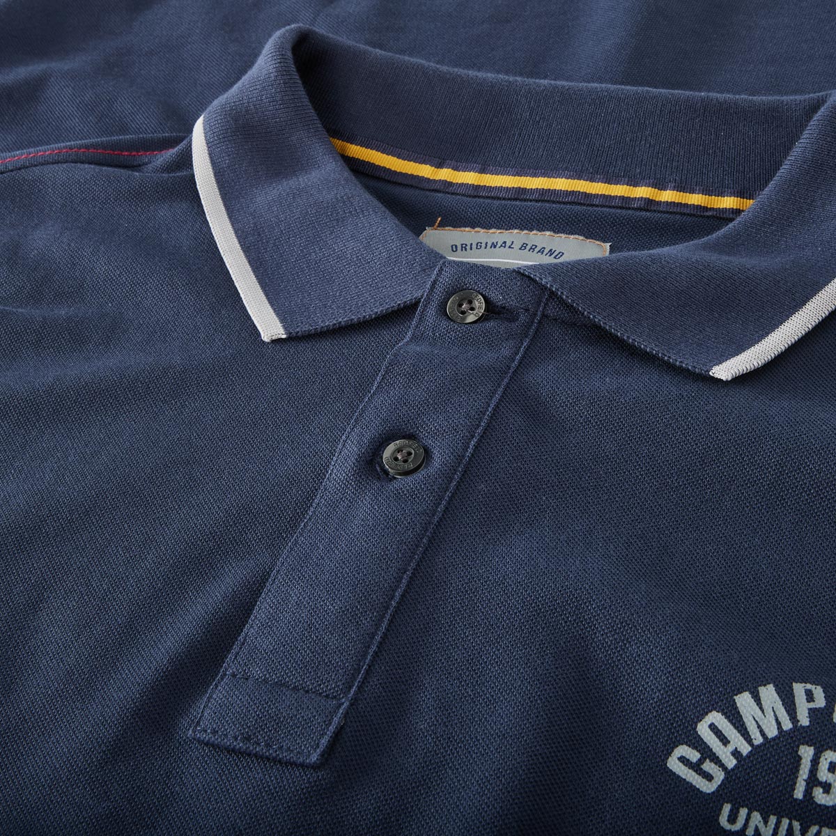 Redfield Poloshirt mit Label-Patch dunkelblau