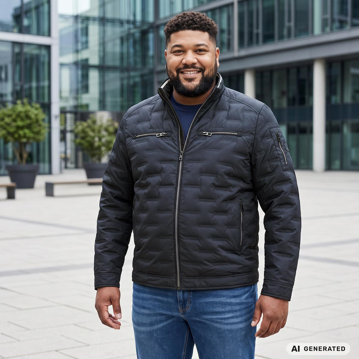 CASA MODA Steppjacke, wind- und wasserabweisend dunkelblau