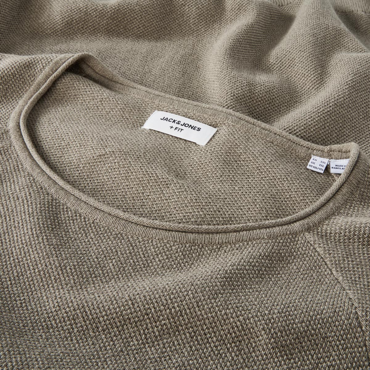 Jack&Jones Rundhalspullover mit Biobaumwolle oliv