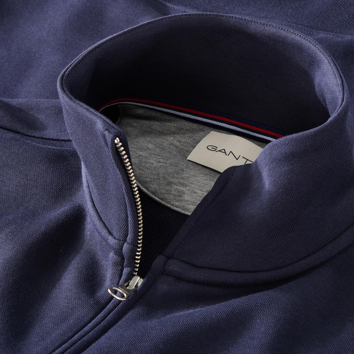 Gant Basic-Sweatjacke mit Stehkragen dunkelblau