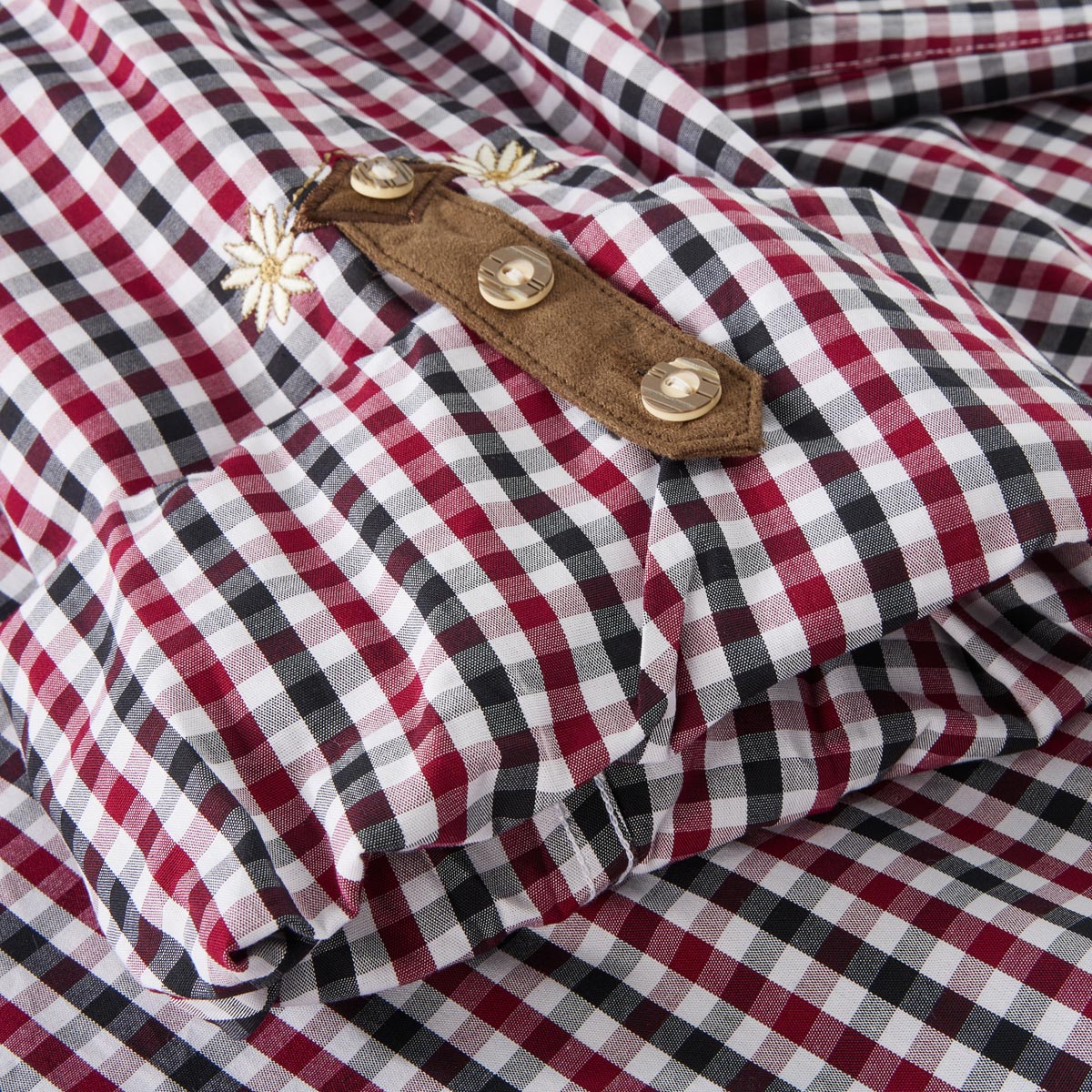 Orbis Kariertes Trachtenhemd weinrot