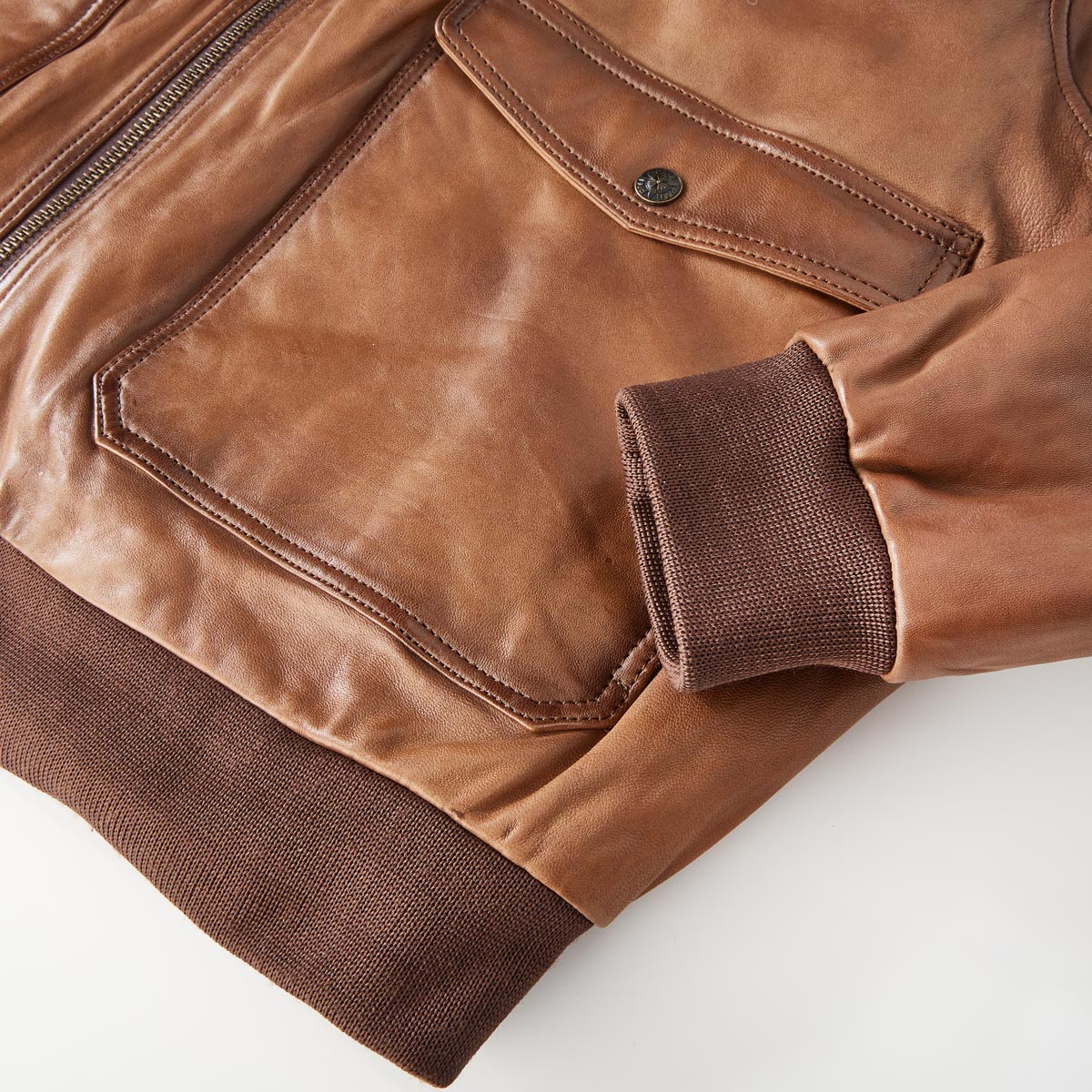 PME LEGEND Lederjacke mit Fellkragen braun
