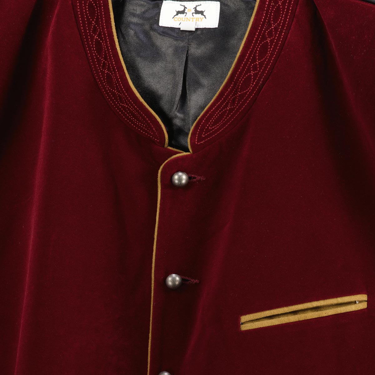 Maddox Trachtenweste aus Samt weinrot