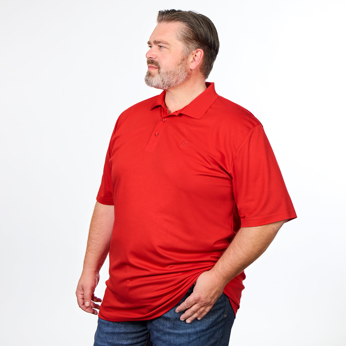 Maier Sports Funktions-Poloshirt, atmungsaktiv und schnelltrocknend rot