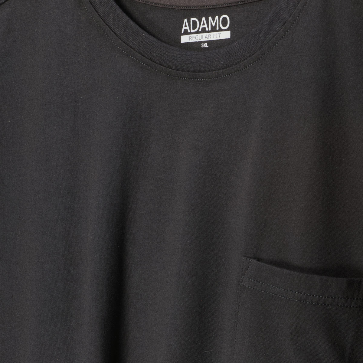 ADAMO Basic T-Shirt mit Brusttasche schwarz