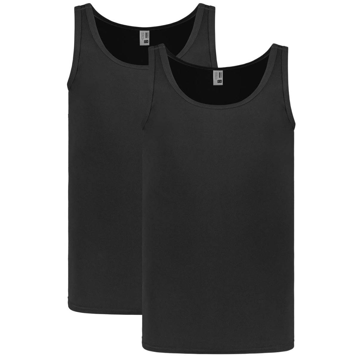 ADAMO Doppelpack Unterhemden aus Baumwolle schwarz ADAMO Doppelpack Unterhemden aus Baumwolle schwarz