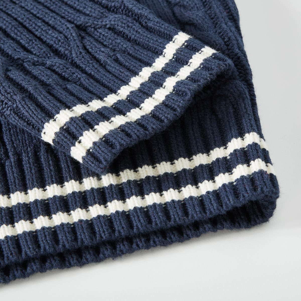 North Zopfstrick-Pullover dunkelblau