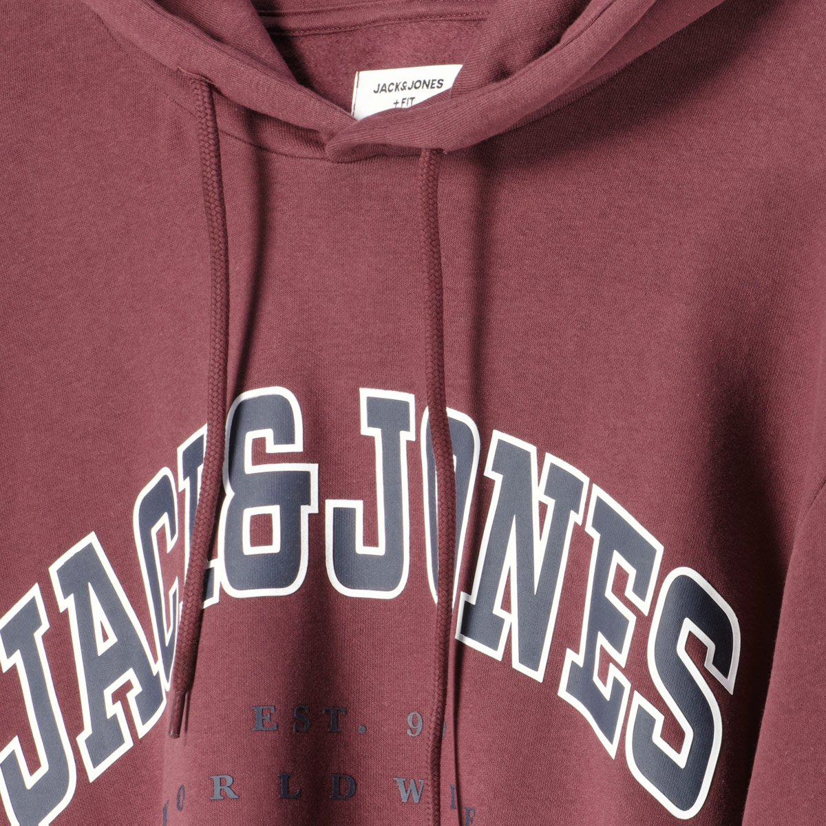 Jack&Jones Hoodie mit Label-Print weinrot