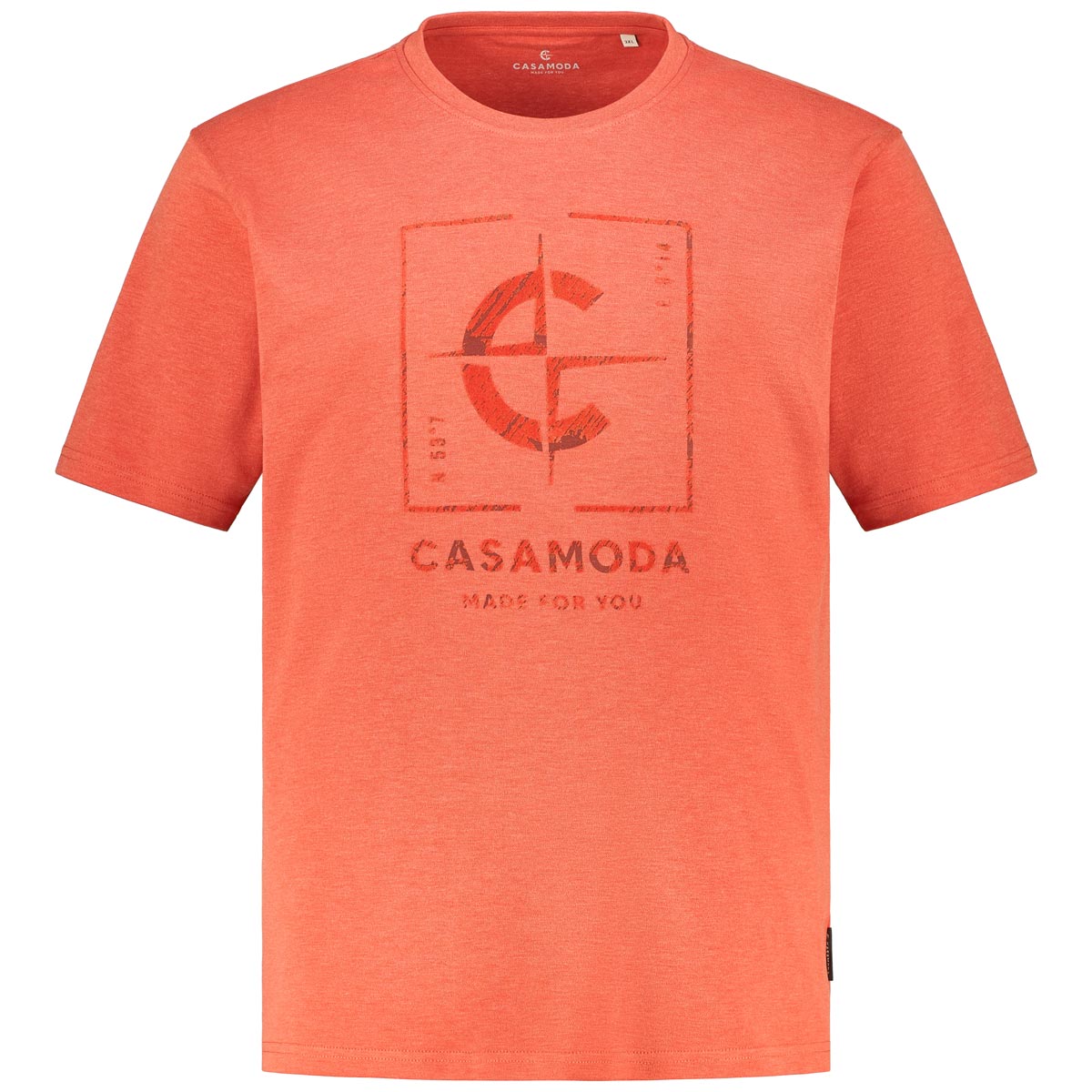 CASA MODA T-Shirt mit Label-Print Farbe orange Größe: 3XL günstig online kaufen