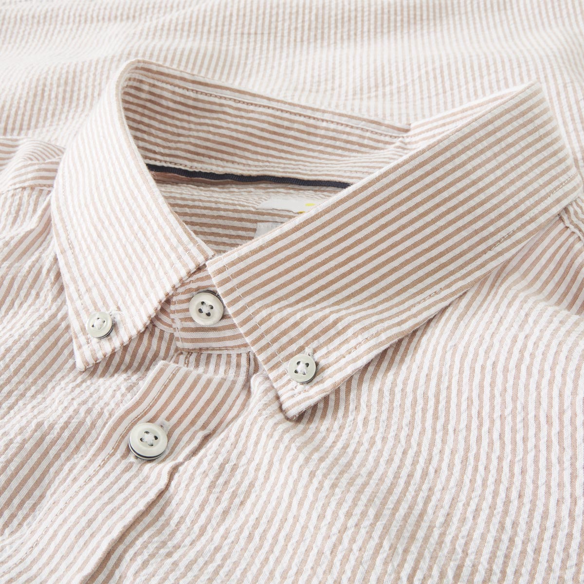 Pfundskerl Freizeithemd in Seersucker-Qualität beige