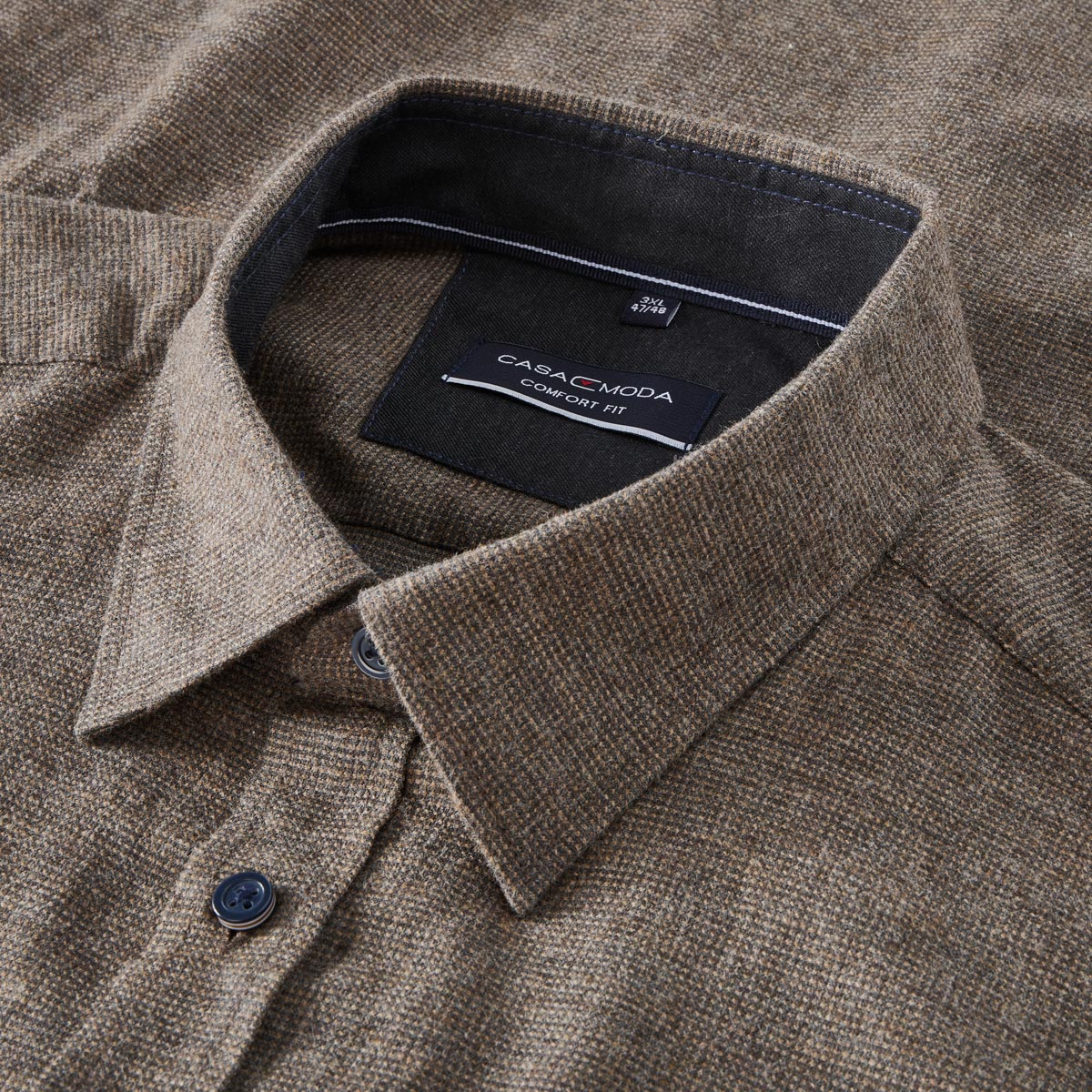 CASA MODA Freizeithemd aus Baumwolle braun