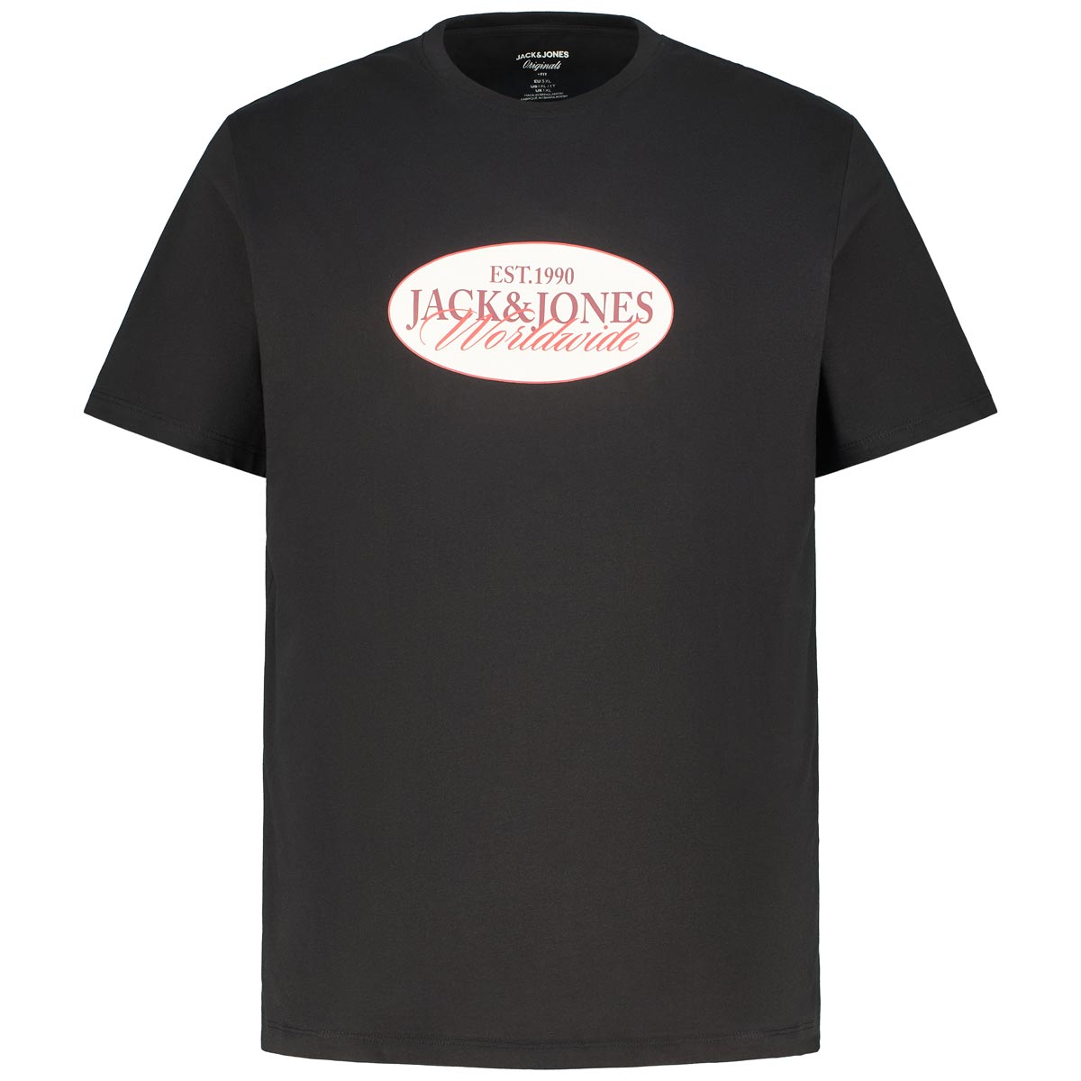 Jack&Jones T-Shirt mit Label-Print Farbe schwarz Größe: 3XL günstig online kaufen