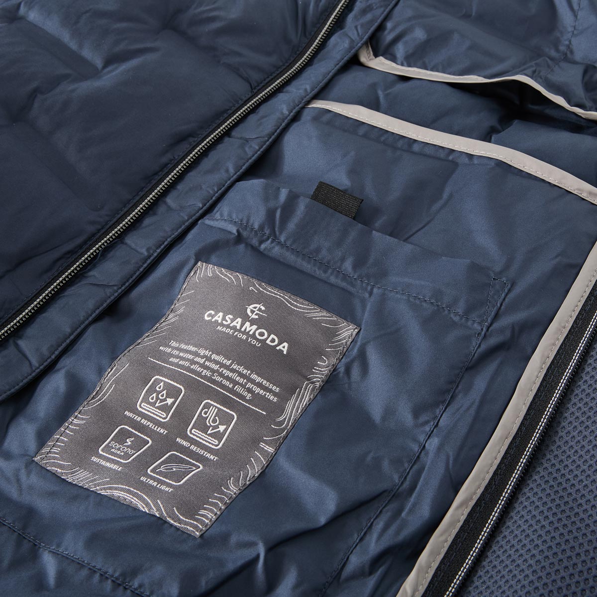 CASA MODA Steppjacke, wind- und wasserabweisend dunkelblau