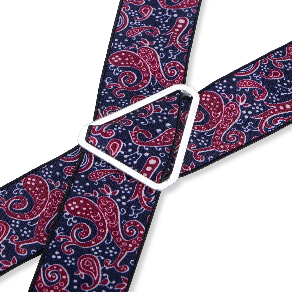 Lindenmann Hosenträger mit floralem Design, verstellbar blau/rot