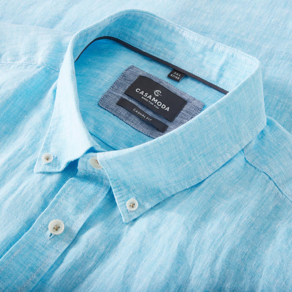 CASA MODA Freizeithemd aus Leinen türkis