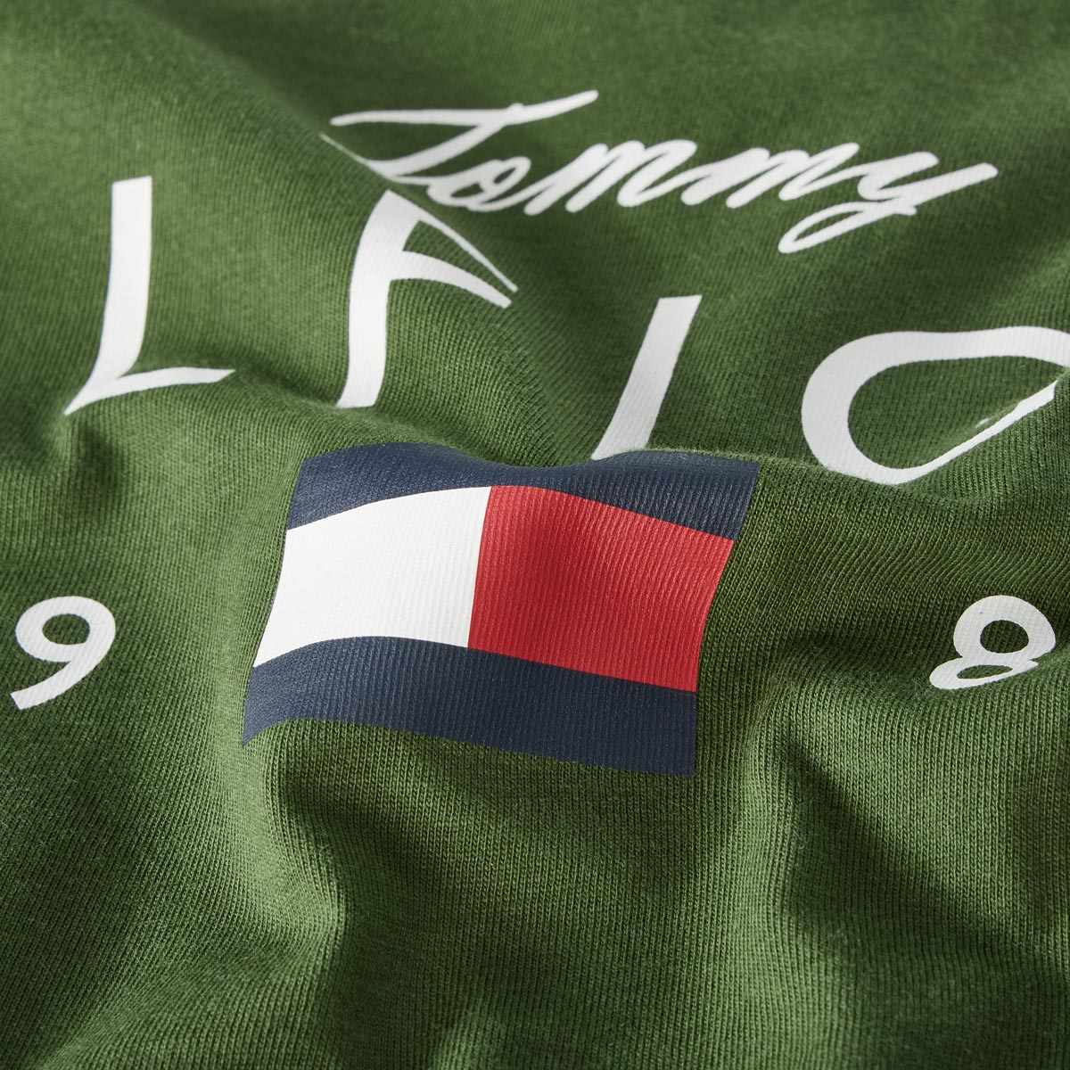 Tommy Hilfiger T-Shirt mit Label-Print grün