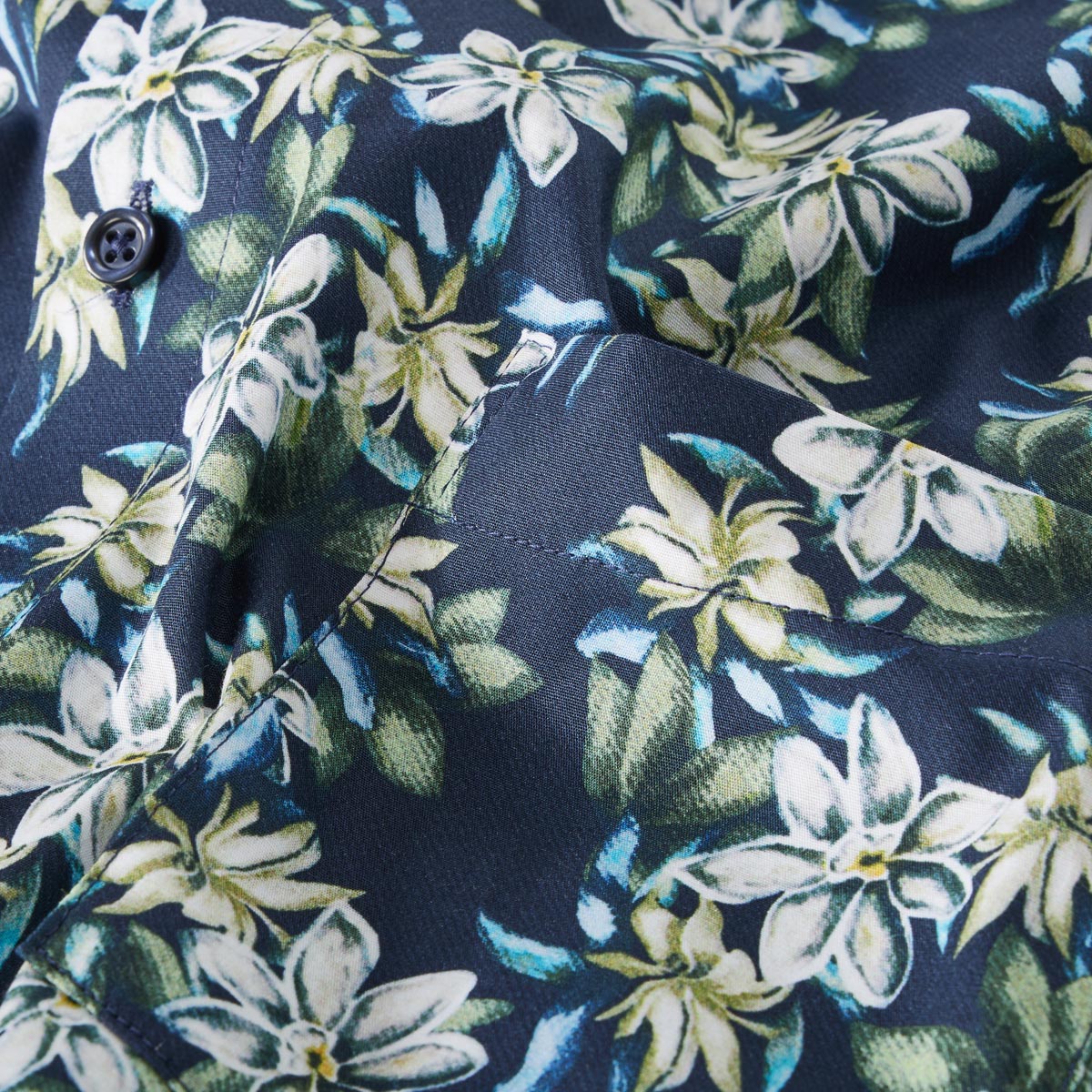 VENTI Businesshemd mit floralem Muster blau