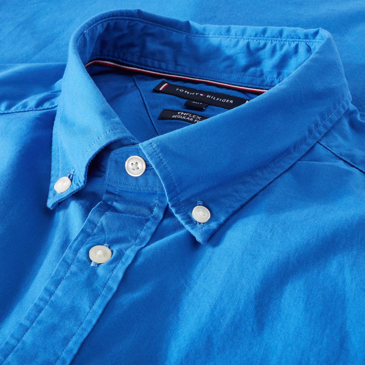 Tommy Hilfiger Freizeithemd mit Stretch mittelblau