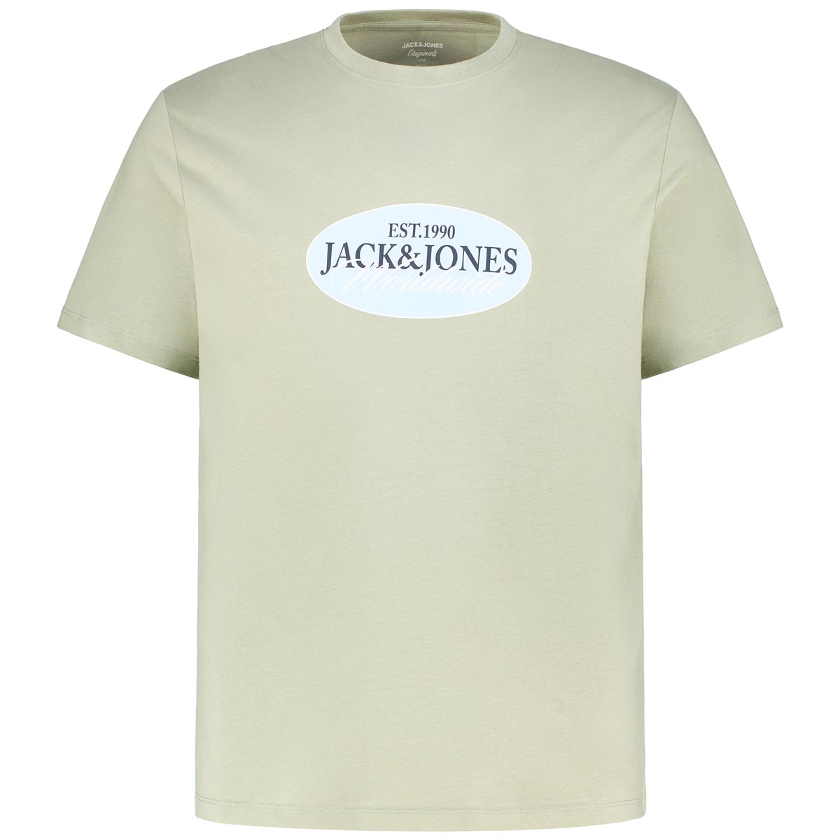 Jack&Jones T-Shirt mit Label-Print Farbe oliv Größe: 4XL günstig online kaufen