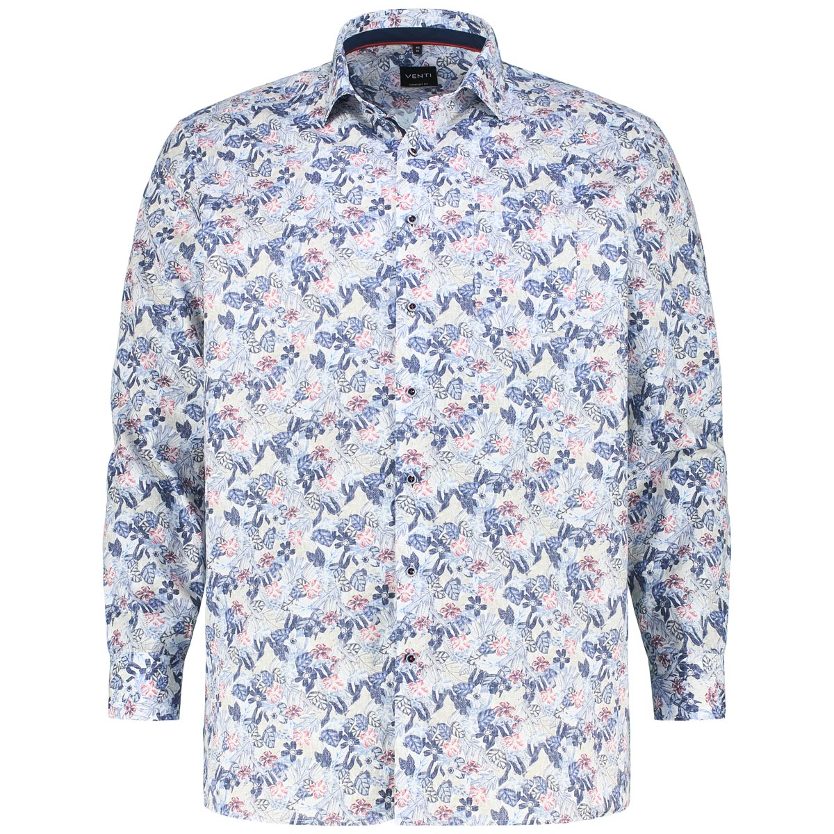 CASA MODA Businesshemd mit floralem Muster, pflegeleicht Farbe rot Größe: 4 günstig online kaufen