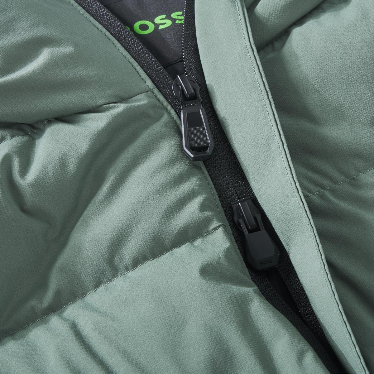 BOSS Steppjacke mit Stretch, wasserabweisend dunkelgrün